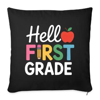 Hello First Grade Back To School - Sofakissenbezug 45 x 45 cm - Schwarz - Vorne