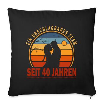 40 Years Relationship Gift Husband Wife - Sofa pillowcase 17,3'' x 17,3'' (45 x 45 cm) - black - Front