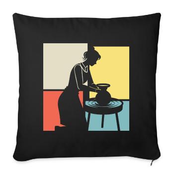 Creative pottery for ceramic lovers - Sofa pillowcase 17,3'' x 17,3'' (45 x 45 cm) - black - Front