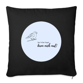 Early bird motif on light blue - Sofa pillowcase 17,3'' x 17,3'' (45 x 45 cm) - black - Front