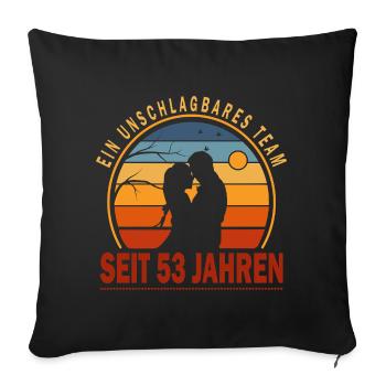 53 Years Relationship Anniversary Wedding Anniversary - Sofa pillowcase 17,3'' x 17,3'' (45 x 45 cm) - black - Front