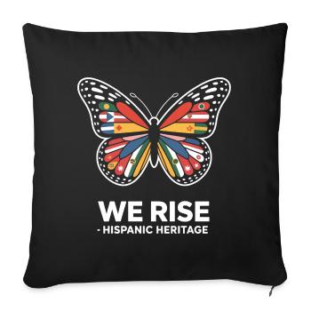 Papillon du patrimoine hispanique We Rise - Housse de coussin décorative 45 x 45 cm - noir - Devant
