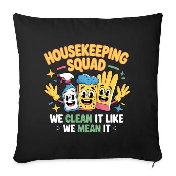 Funny Cleaning Design - Sofa pillowcase 17,3'' x 17,3'' (45 x 45 cm) - black - Front