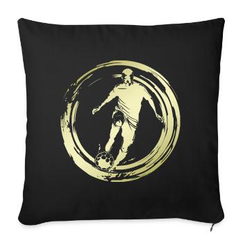 Soccer Soccer Player Silhouette - Sofa pillowcase 17,3'' x 17,3'' (45 x 45 cm) - black - Front