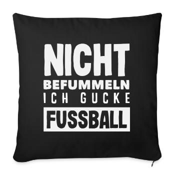 Drôle de Football Football Fan Cadeau - Housse de coussin décorative 45 x 45 cm - noir - Devant