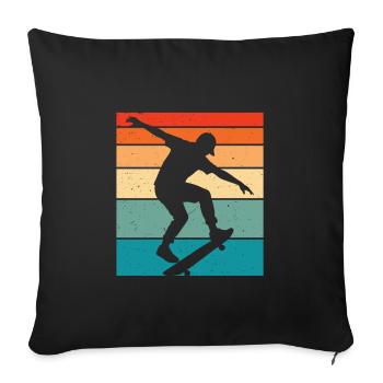 Skaters Skate Kids Skateboarders - Sofa pillowcase 17,3'' x 17,3'' (45 x 45 cm) - black - Front
