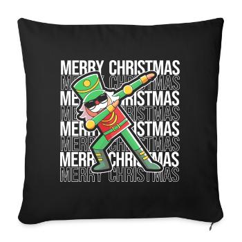 Weihnachten Nussknacker - Sofakissenbezug 45 x 45 cm - Schwarz - Vorne