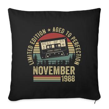 Novembre 1988 - Housse de coussin décorative 45 x 45 cm - noir - Devant