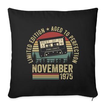Novembre 1975 - Housse de coussin décorative 45 x 45 cm - noir - Devant