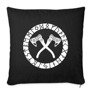 Nordic Cross Axes (White) - Sofa pillowcase 17,3'' x 17,3'' (45 x 45 cm) - black - Front