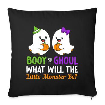 Gender Reveal Halloween Babyshower - Sofakissenbezug 45 x 45 cm - Schwarz - Vorne