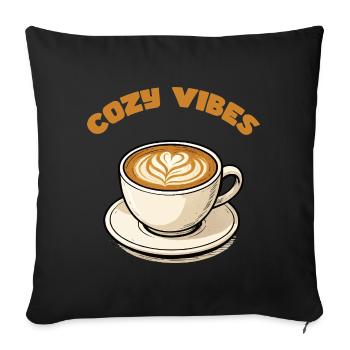 Ambiance câline au café - Housse de coussin décorative 45 x 45 cm - noir - Devant