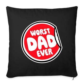 Le pire papa de tous les temps Drôle Sarcastique Papa pour la fête des pères - Housse de coussin décorative 45 x 45 cm - noir - Devant
