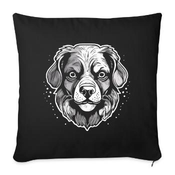 Hund - Sofakissenbezug 45 x 45 cm - Schwarz - Vorne