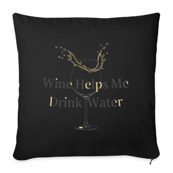 Logique vin-eau - Housse de coussin décorative 45 x 45 cm - noir - Devant