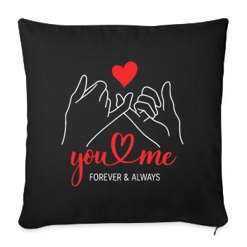 Toi et Moi Pour Toujours Éternellement Amour Duo - Housse de coussin décorative 45 x 45 cm - noir - Devant