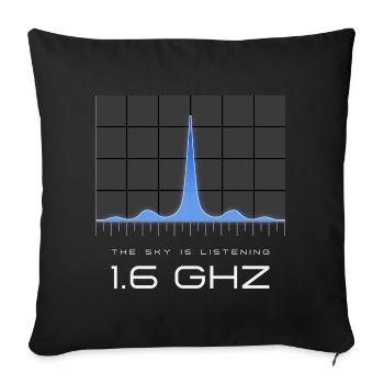 UAP Frequency 1.6 GHz – Heaven Is Listening - Sofa pillowcase 17,3'' x 17,3'' (45 x 45 cm) - black - Front