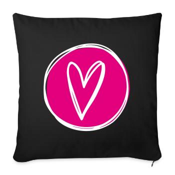 Heart - Sofa pillowcase 17,3'' x 17,3'' (45 x 45 cm) - black - Front