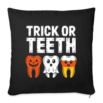 Trick or Teeth Halloween Trio - Sofa pillowcase 17,3'' x 17,3'' (45 x 45 cm) - black - Front