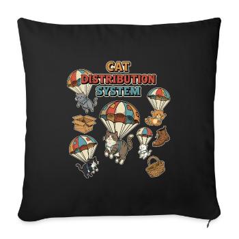 Cat Distribution System - Sofa pillowcase 17,3'' x 17,3'' (45 x 45 cm) - black - Front