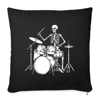 Skeleton Drummer Jam - Sofa pillowcase 17,3'' x 17,3'' (45 x 45 cm) - black - Front
