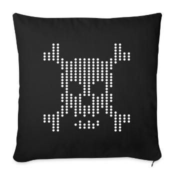 Dotted Skull Halftone - Sofa pillowcase 17,3'' x 17,3'' (45 x 45 cm) - black - Front