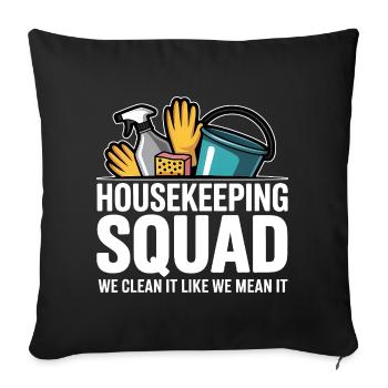 Funny Cleaning Design - Sofa pillowcase 17,3'' x 17,3'' (45 x 45 cm) - black - Front