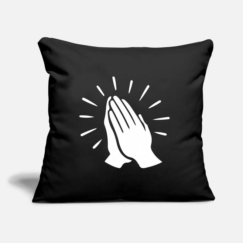 Prière Main Prie Housse de coussin décorative 45 x 45 cm