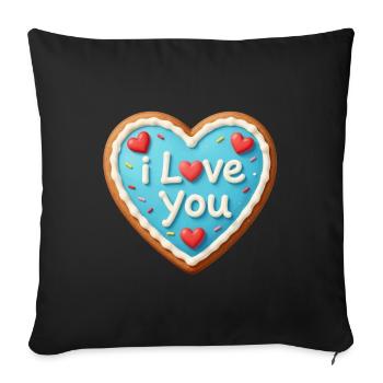 Valentine's Day Heart Gift Valentine's Day - Sofa pillowcase 17,3'' x 17,3'' (45 x 45 cm) - black - Front