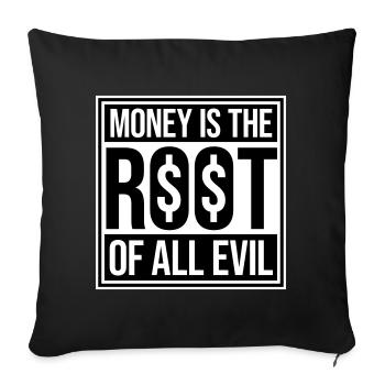 L’argent racine Capitalisme maléfique Cupidité Riches financiers - Housse de coussin décorative 45 x 45 cm - noir - Devant