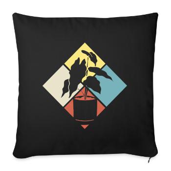 Retro Plant Lover Plants Succulents - Sofa pillowcase 17,3'' x 17,3'' (45 x 45 cm) - black - Front