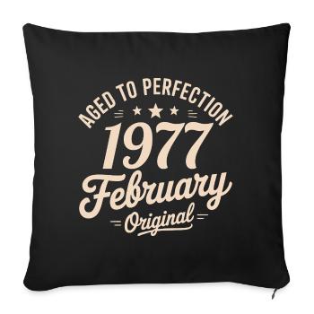 Février 1977 - February 1977 - Sofa pillowcase 17,3'' x 17,3'' (45 x 45 cm) - black - Front