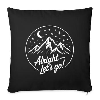 Mountains Adventure Motif - Sofa pillowcase 17,3'' x 17,3'' (45 x 45 cm) - black - Front