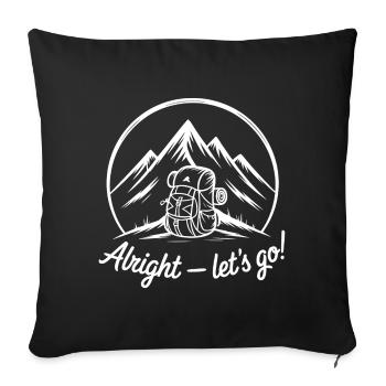Sentier de montagne graphique pour le sac à dos d’aventure - Housse de coussin décorative 45 x 45 cm - noir - Devant