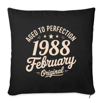Février 1988 - February 1988 - Sofa pillowcase 17,3'' x 17,3'' (45 x 45 cm) - black - Front