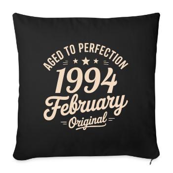 Février 1994 - February 1994 - Housse de coussin décorative 45 x 45 cm - noir - Devant