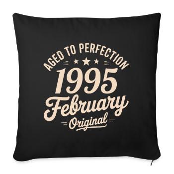 Février 1995 - February 1995 - Housse de coussin décorative 45 x 45 cm - noir - Devant