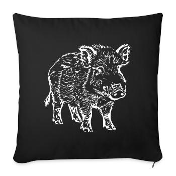 sanglier - Housse de coussin décorative 45 x 45 cm - noir - Devant