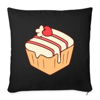 Cupcake baking, bakery, pastry shop - Sofa pillowcase 17,3'' x 17,3'' (45 x 45 cm) - black - Front