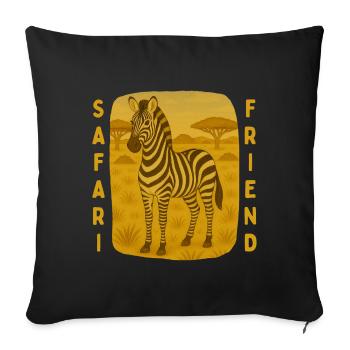 Le zèbre sur Safari - Housse de coussin décorative 45 x 45 cm - noir - Devant