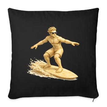 Sand surfer on the surfboard - Sofa pillowcase 17,3'' x 17,3'' (45 x 45 cm) - black - Front