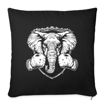 MMA de boxe sur éléphants - Housse de coussin décorative 45 x 45 cm - noir - Devant