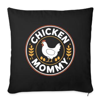 Poulet Maman Poulets Maman Maman Femme de fermier Fête des Mères Poulet pour la fête des mères - Housse de coussin décorative 45 x 45 cm - noir - Devant