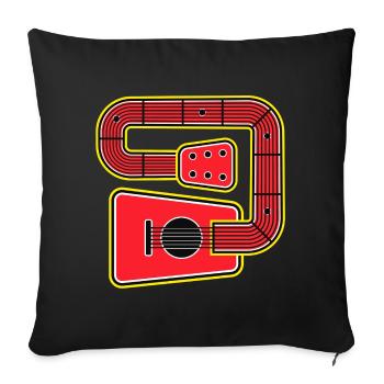 Rote Abstract Shape Gitarre - Sofakissenbezug 45 x 45 cm - Schwarz - Vorne
