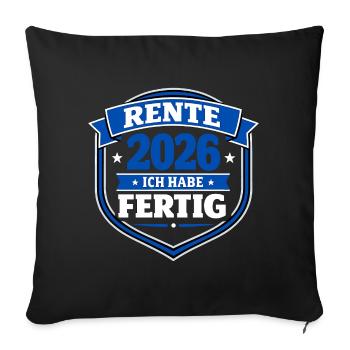 Cadeau d’adieu pour la pension 2026 J’ai terminé - Housse de coussin décorative 45 x 45 cm - noir - Devant