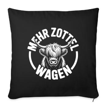 Highlands more Shaggy Car Highland Beef - Sofa pillowcase 17,3'' x 17,3'' (45 x 45 cm) - black - Front