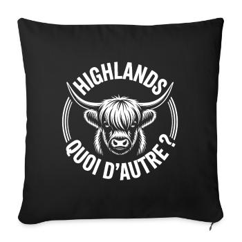 Highlands Quoi D'Autre Vache - Housse de coussin décorative 45 x 45 cm - noir - Devant