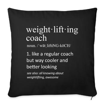 Routine de musculation Journée parfaite pour la salle de sport - Housse de coussin décorative 45 x 45 cm - noir - Devant