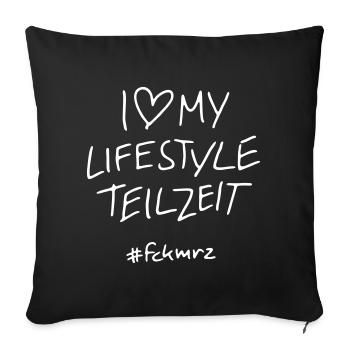 Lifestyle Teilzeit - Sofakissenbezug 45 x 45 cm - Schwarz - Vorne