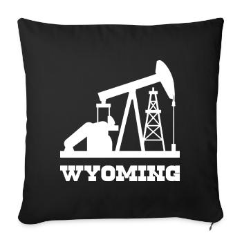 Conception de la pompe à pompe des champs pétrolifères du Wyoming - Housse de coussin décorative 45 x 45 cm - noir - Devant